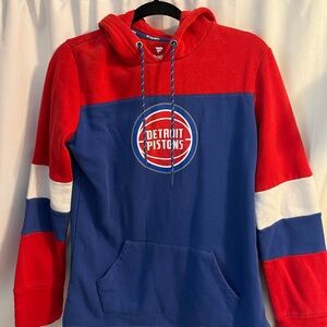 Fanatics Detroit Pistons Men’s Red & Blue Pullover Hoodie size small